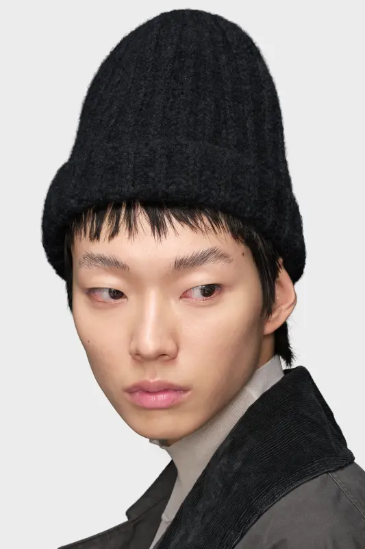 Maison Margiela Black Felted Wool Beanie Hat Black online