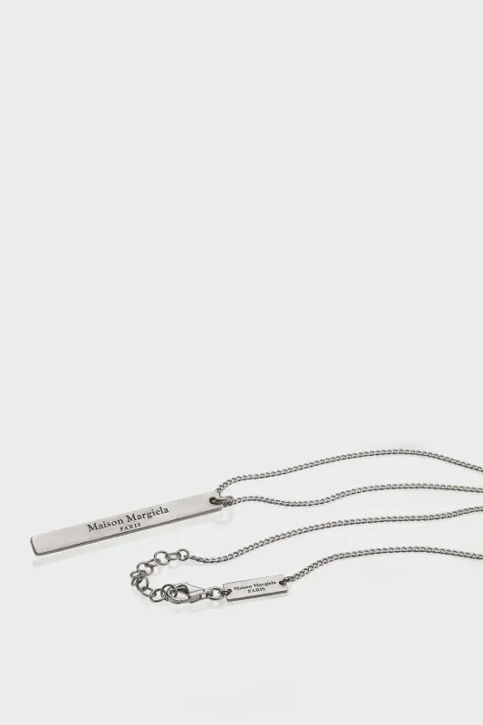 Maison Margiela Logo Pendant Necklace Polished palladio online