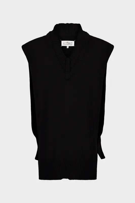 Maison Margiela V-Neck Vest – Knit Black online