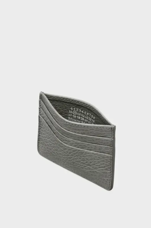 Maison Margiela Gray Grainy Leather Four Stitches Cardholder Pebble grey online