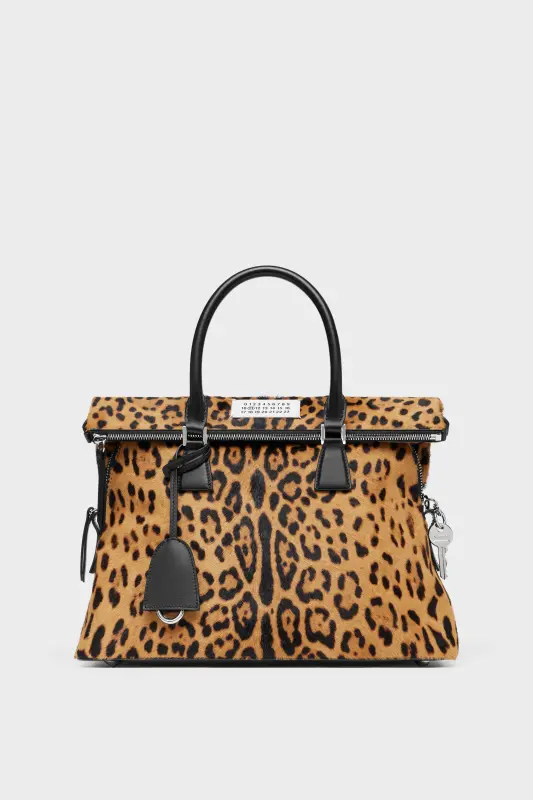 Maison Margiela Black Leather 5AC Crossbody Bag Loved To Death Medium Leopard and black online