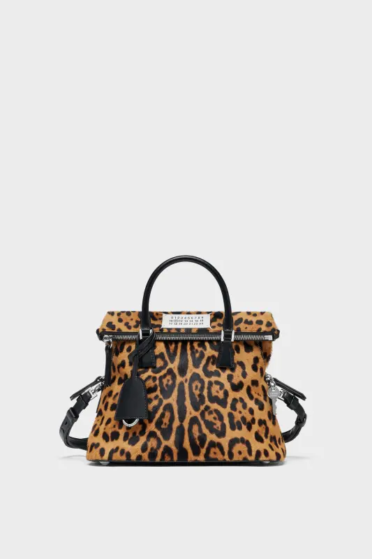 Maison Margiela Black Leather 5AC Crossbody Bag Loved To Death Mini Leopard and black online