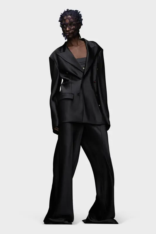 Maison Margiela Black Satin Oversized Suit Black online