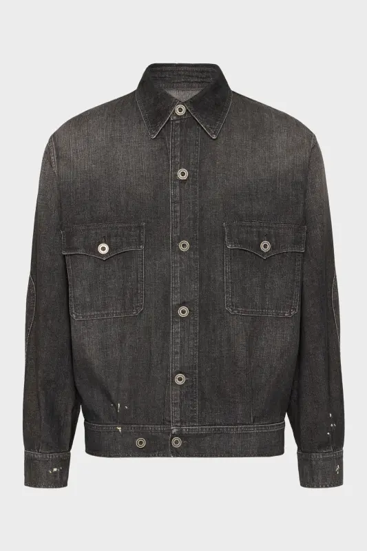 Maison Margiela Distressed denim jacket Black online