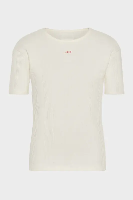 Maison Margiela Ribbed cotton t-shirt White online