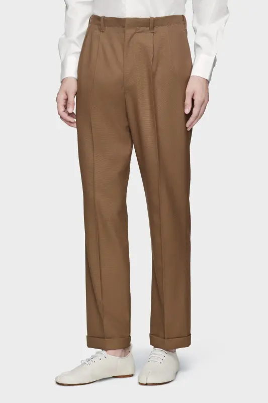 Maison Margiela Wool tailored trousers Cognac online