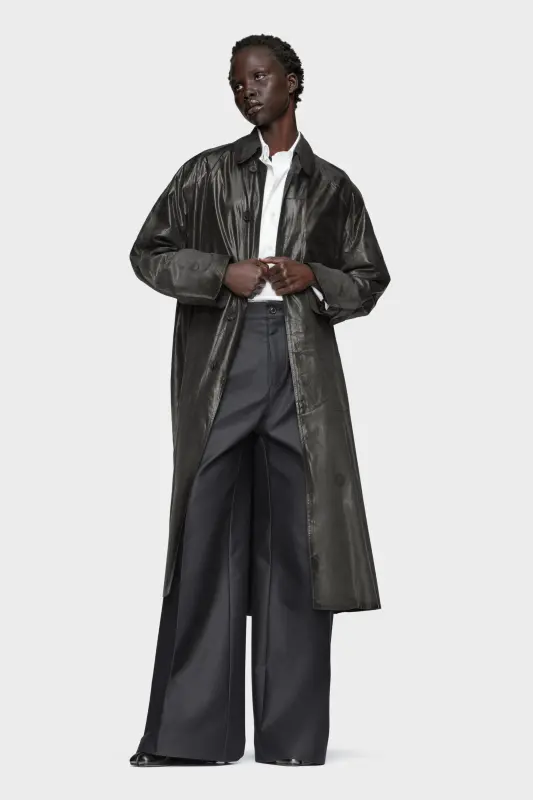 Maison Margiela Foil-printed trench coat Black online