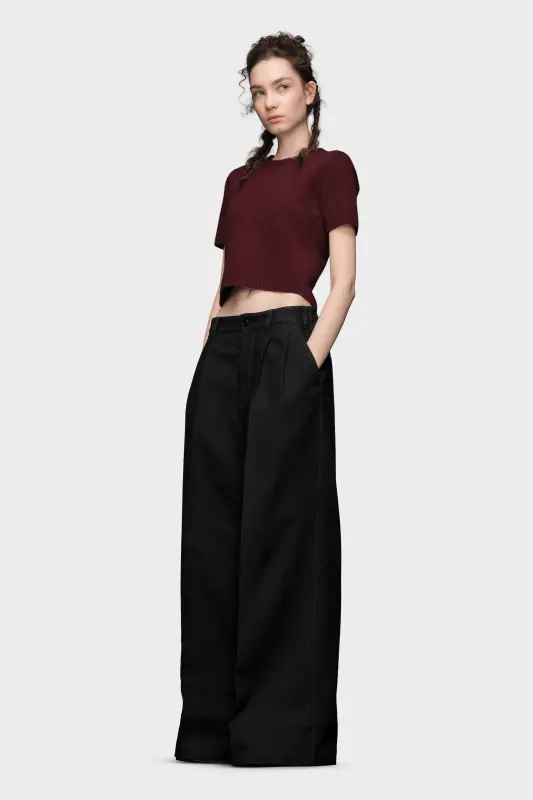 Maison Margiela Pleated Wool Trousers Black online
