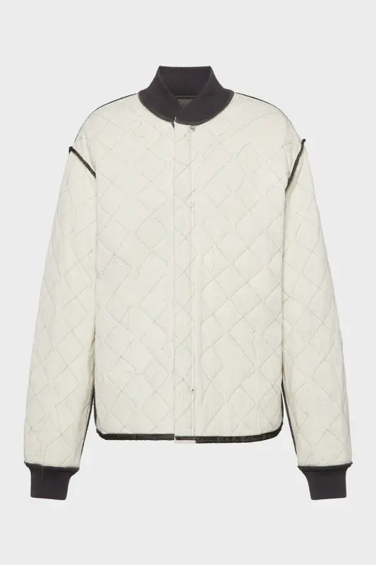 Maison Margiela Womens Gray Reversible Jacket Anthracite and white online