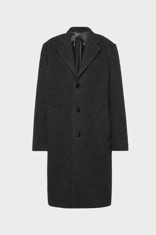Maison Margiela Womens Gray Wool Coat Anthracite online