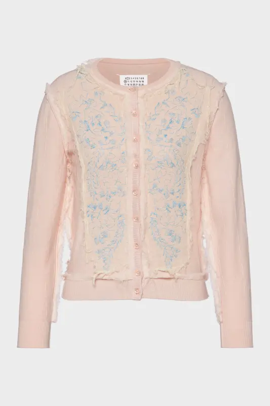 Maison Margiela Womens Pink Wool Knit Cardigan Pale Pink online