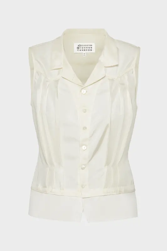 Maison Margiela Womens White Silk Top Ivory online