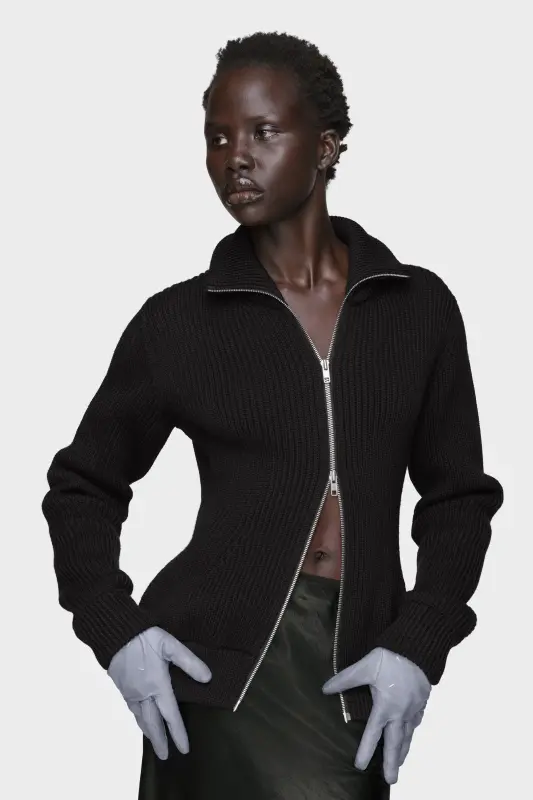 Maison Margiela Wool zipped cardigan Black online