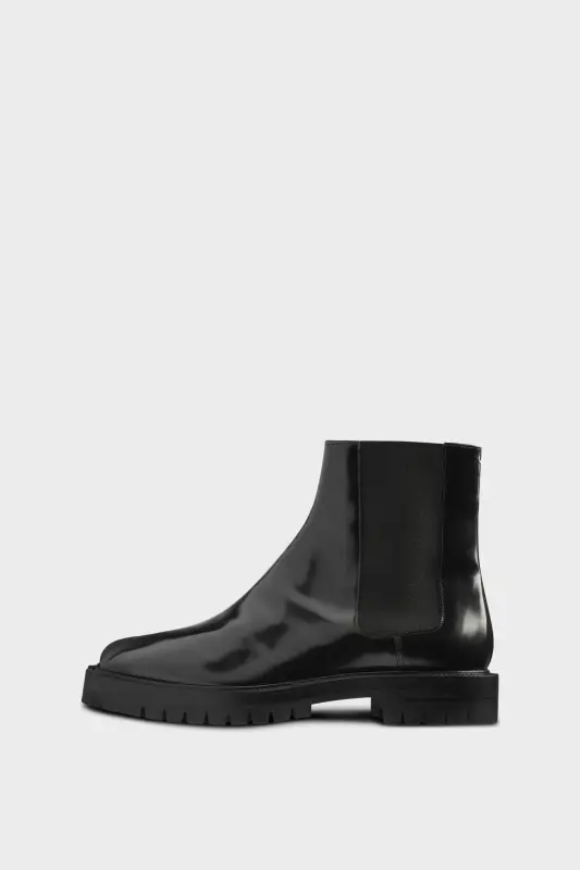 Maison Margiela Mens Black Leather Tabi Chelsea Boot Black online