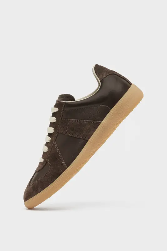Maison Margiela Mens Brown Nappa Leather Replica Sneakers Beige online
