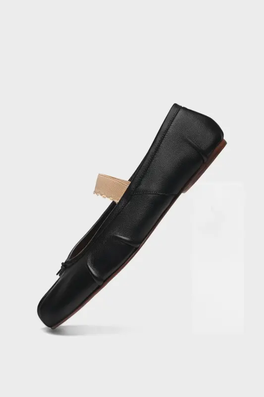 Maison Margiela Black Elastic-banded Tabi Ballerina Flats Black online