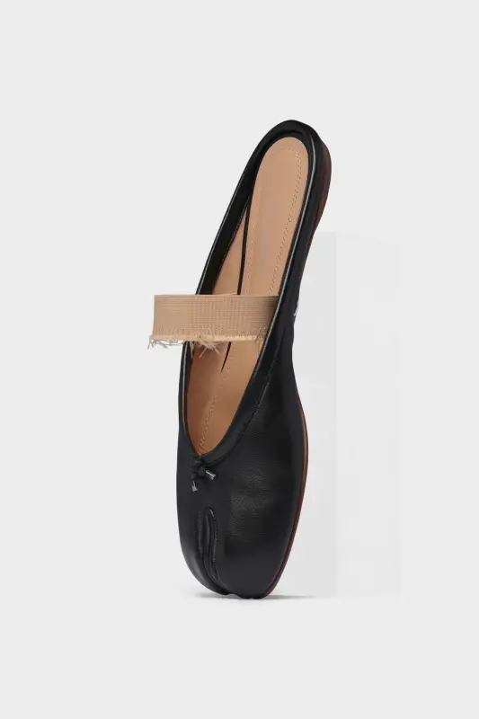 Maison Margiela Black Leather Tabi Ballerina Mule| Maison Margiela Black online