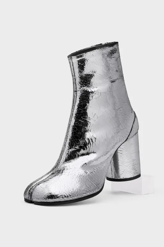 Maison Margiela Tabi Mirror Boots Silver with Block Heel Silver online