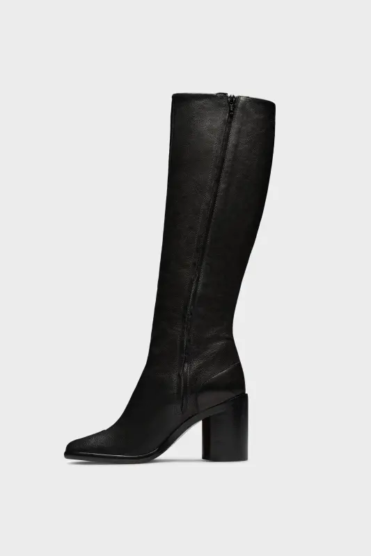 Maison Margiela Womens Black Lambskin Leather Tabi Knee-High Boots Black online