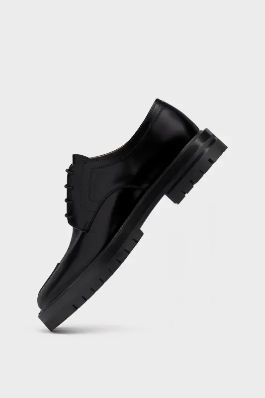Maison Margiela Womens Black Leather Tabi Lace-Ups Black online